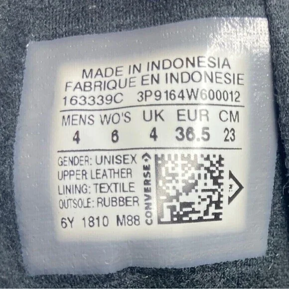 Converse CTAS Hi Shoes Size Men's 4 Women's 6 Leather Black Bold Citron - Picture 11 of 14